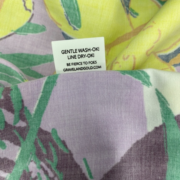 Gravel & Gold Sommar Dress in Daffodils Cotton Print Made in USA Size 2 - Picture 13 of 16